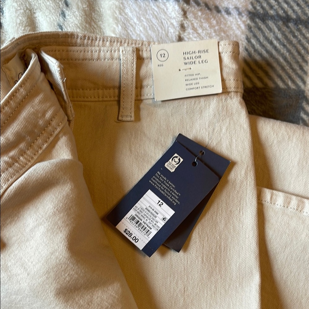 High-Rise Sailor Wide Leg Pants - Tan
